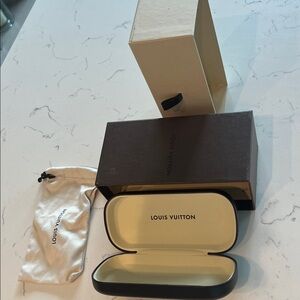 Louis Vuitton Cream and Brown Eyewear Case Set